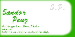 sandor penz business card